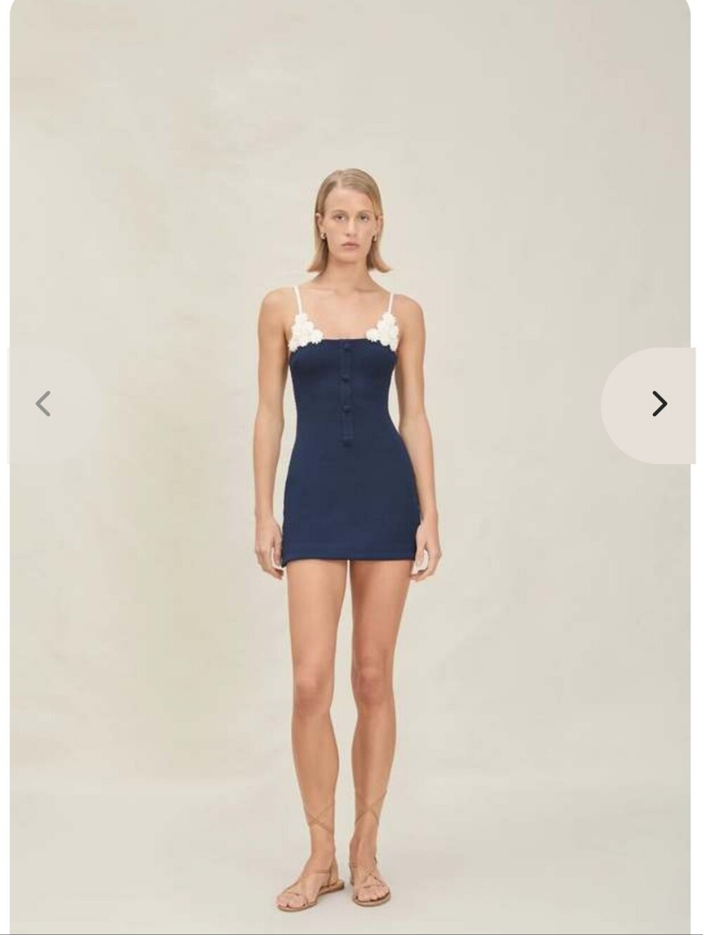 2026 Devon Windsor Revolve Navy Scrunch Mini Dress W Florette White Details Xs